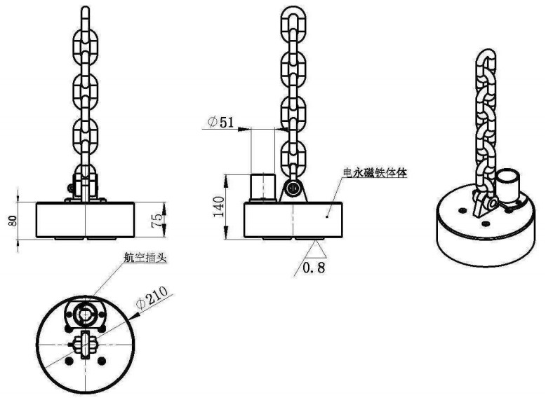 圆形电控永磁铁