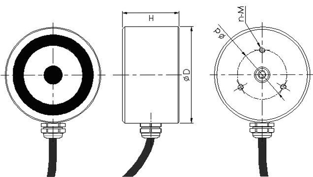 圆形电永磁起重器尺寸示意图