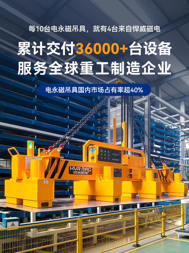 悍威磁电累计交付36000+台电永磁吊具