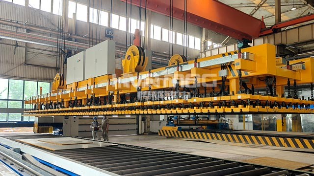 船舶制造钢板切割上下料 悍威全覆盖电永磁吊具应用案例